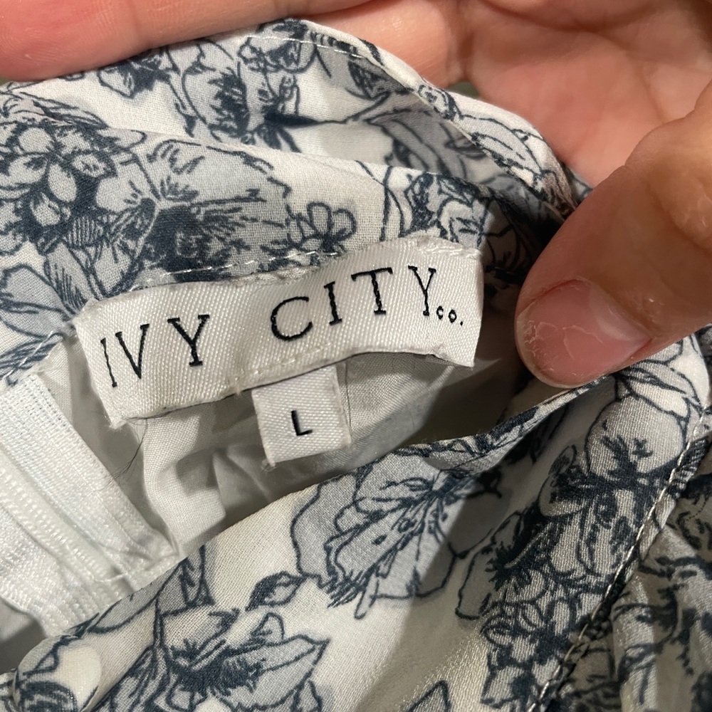 Brynley Dress blue floral ivy city co size Large - Picture 6 of 6